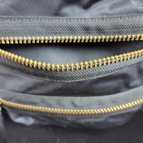 Marc by Marc Jacobs Nylon Mini Backpack – Black with Gold Zippers & Leather Trim - Picture 7 of 12